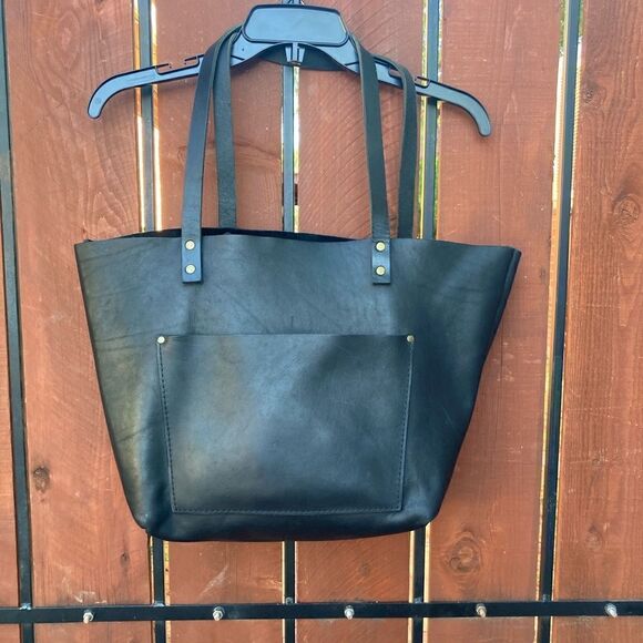 Portland Leather Company TOTE BAG size Medium black - Picture 3 of 9